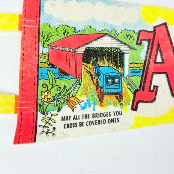 Vintage Amish Country & Pennsylvania Dutch Felt Pennants Collectible Decor - Picture 7 of 10